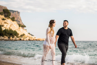 photo de grossesse en bord de mer à Cassis-Georges Panossian photographe