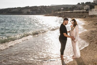 photo de grossesse en bord de mer à Cassis-Georges Panossian photographe